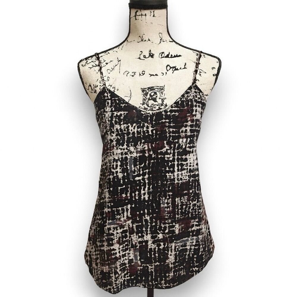 Valette Double Layer Tank Top Sz S Abstract Print Cami
